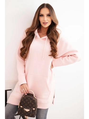 Kesi Insulated sweatshirt with side slits powder pink