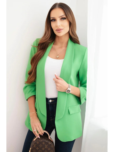Kesi Włoski Women's unbuttoned blazer with lining S/M light green