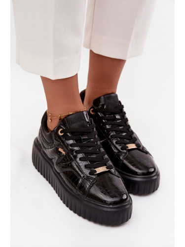 Лакирани дамски кецове на платформа Lee Cooper