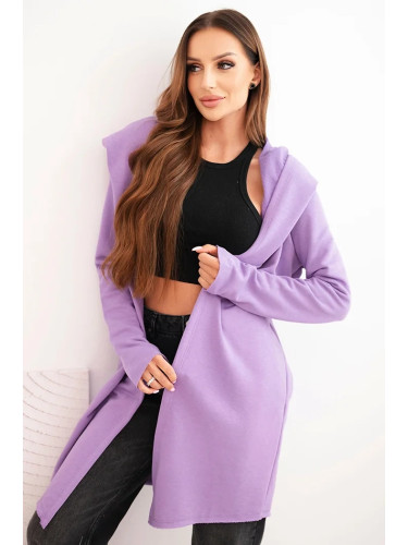 Kesi Women's cotton hoodie with an elongated front purple