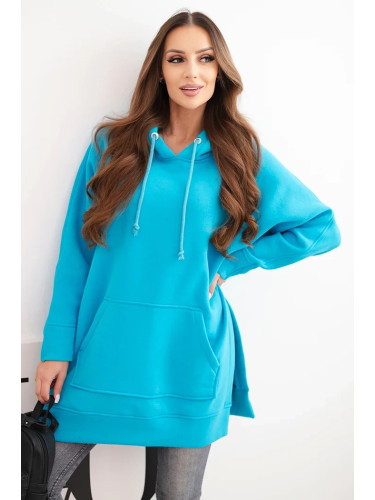 Kesi Warm sweatshirt with side slits turquoise