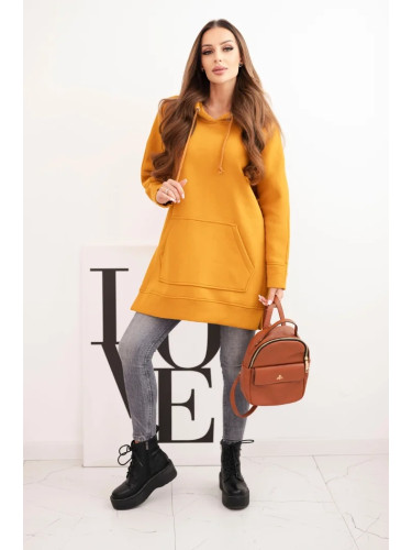 Kesi Insulated sweatshirt with side slits mustard