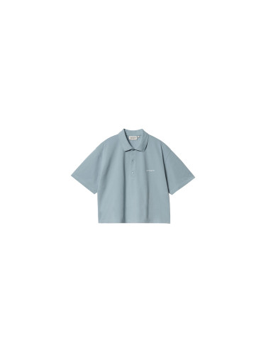 Carhartt WIP W' S/S Carhartt Script Polo TS Жени - Тениски Carhartt WIP - Син - I034553_0F4_XX-M - Size: M