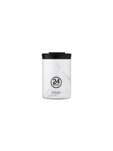 24 Bottles Travel Tumbler Carrara 350ml Unisex - Чаша 24Bottles - Бял - TT_035_carrara-One-size - Size: One size