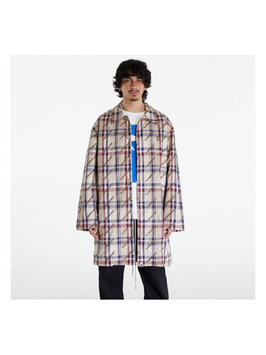 Яке A BATHING APE Logo Check Pattern Long Coat Beige L