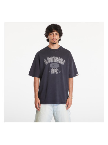 Тениска A BATHING APE Garment Dye Rhinestone Logo Relaxed Fit Short Sleeve Tee Charcoal XL
