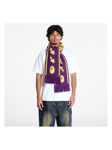 Шал A BATHING APE Jacquard Bape Logo Long Scarf M Purple Universal