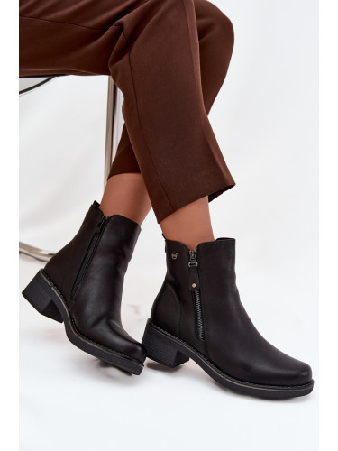 EVENTO Дамски боти на платформа с топъл подметка Черни Каливана