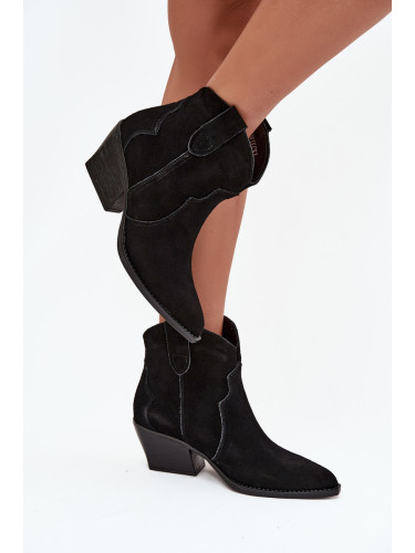 Boto Плъзгащи се дамски козаки от естествен набук черни Beretta