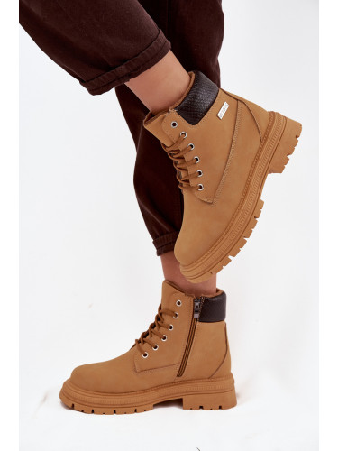 Boto Отопляеми дамски трекинг обувки с цип Camel Selinda