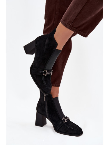 Дамски боти от естествен велур на ток Artiker