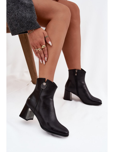 Огрети ботуши от естествена кожа на ток Maciejka