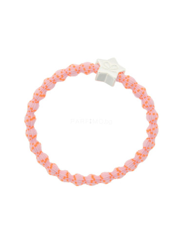 By Eloise London Silver Star Ластик за коса за жени 1 бр Нюанс Orange on Pink