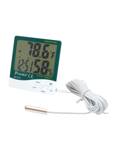 Метеостанция, термометър и хигрометър NT-312, LCD дисплей, PRO'S KIT
