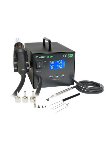 Станция за запояване с вакуум помпа, 230VAC, 600W, LED, SS-956B, PRO'S KIT