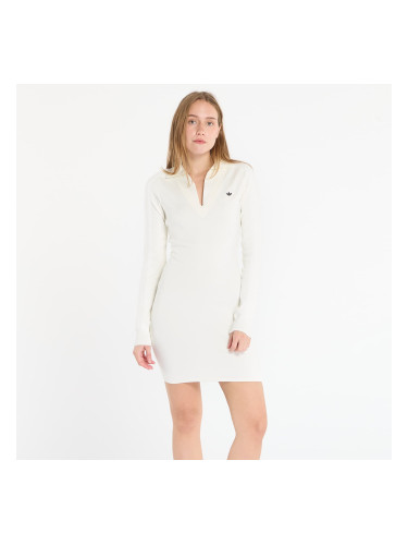 Облекло adidas Long Sleeve Collared Dress Off White L