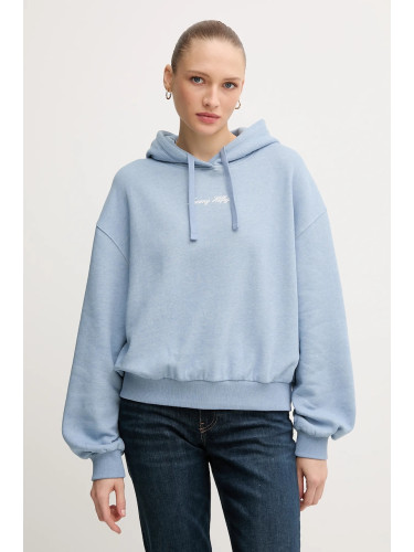 Суичър Tommy Hilfiger в синьо с качулка с принт WW0WW47459