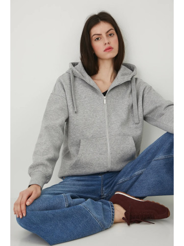 Суичър Medicine в сиво с качулка с меланжов десен