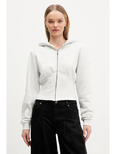 Суичър Guess Originals в сиво с качулка с меланжов десен W5BQ29 K4110