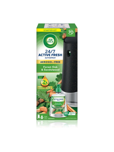 Air Wick Active Fresh Forest Oak & Sandalwood автоматичен освежител за въздух с пълнител 228 мл.