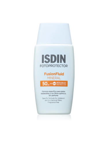 ISDIN Fotoprotector Fusion Fluid Mineral SPF 50 защитен флуид за чувствителна кожа на лицето SPF 50 50 мл.