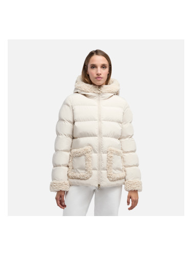 Cream Women's Quilted Jacket Geox Vilde - Ladies