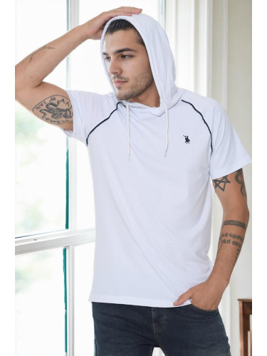 T9570 DEWBERRY HOODED MEN'S T-SHIRT-WHITE