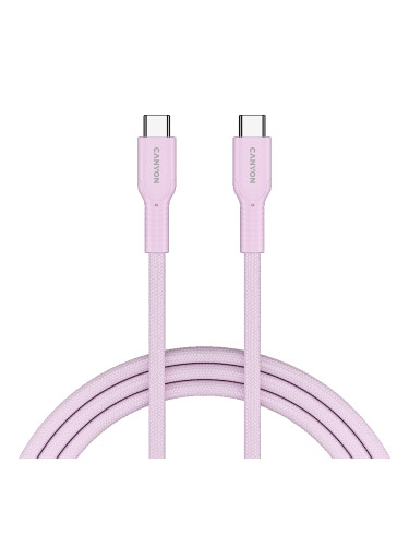 Кабел Canyon 60CL USB C-C 60W 1м розов