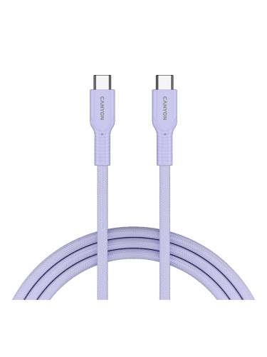 Кабел Canyon 60CL USB C-C 60W 1м лилав