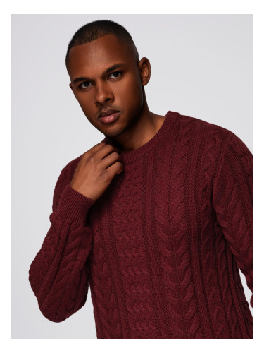 Ombre Elegant men's sweater with interesting weave - maroon