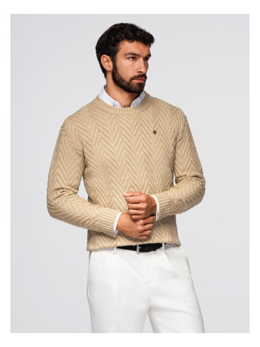 Ombre Men's zigzag knit sweater - sand