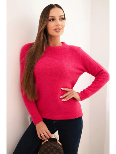 Kesi Włoski Women's sweater made of baby alpaca with long sleeves fuchsia