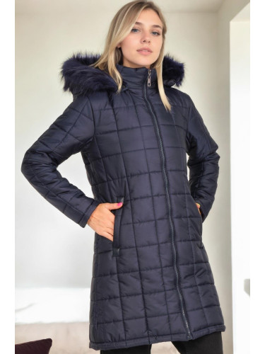 Z9653 DEWBERRY WOMEN'S COAT-NAVY BLUE