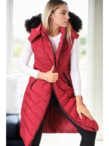 Z9752 DEWBERRY WOMEN'S VEST-BURGUNDY