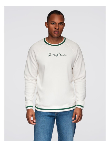 Ombre Men's sweatshirt with raglan sleeves and contrasting details - white