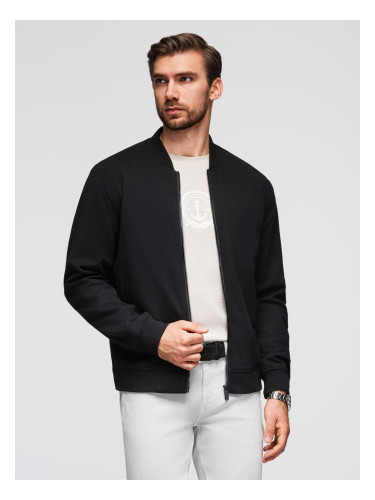 Ombre Men's raglan sleeve bomber jacket - black