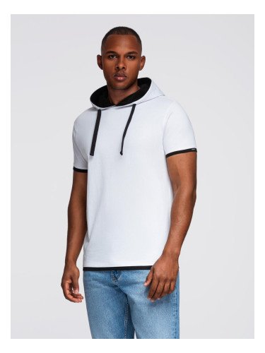 Ombre Men's hooded cotton t-shirt - white