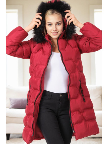 Z9760 DEWBERRY WOMEN'S COAT-BURGUNDY