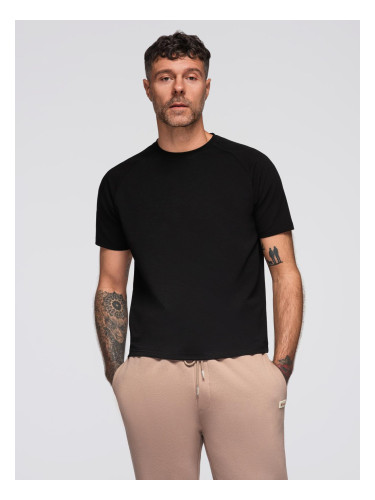Ombre Men's COMFORT FIT T-shirt with raglan sleeves - black