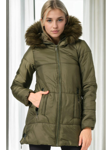 Z9668 DEWBERRY WOMEN'S COAT-KHAKI