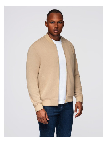 Ombre Men's raglan sleeve bomber jacket - warm beige