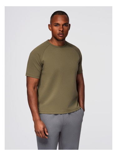 Ombre Men's COMFORT FIT T-shirt with raglan sleeves - olive