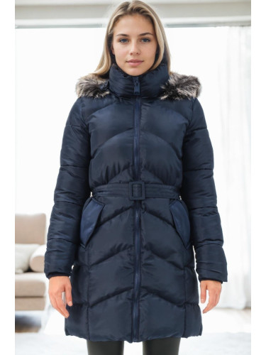 Z9768 DEWBERRY WOMEN'S COAT-NAVY BLUE