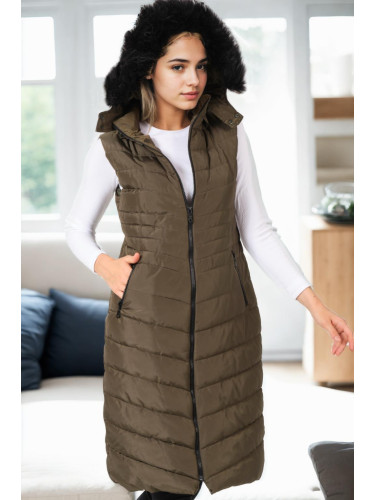 Z9752 DEWBERRY WOMEN'S VEST-KHAKI