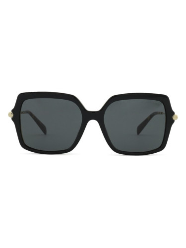 Michael Kors Quogue MK2247U 395087 55 - правоъгълна слънчеви очила, дамски, черни, огледални