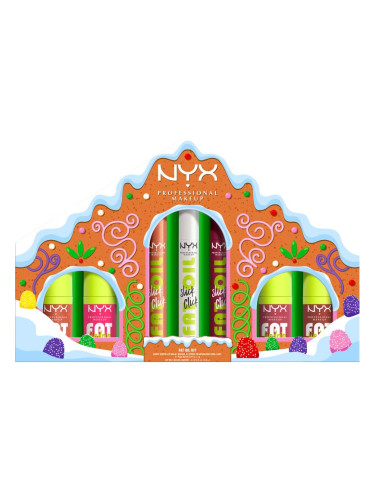 NYX Professional Makeup Gingerbaddie Land Fat Oil комплект за устни