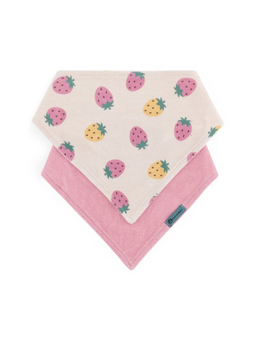Petite&Mars Bandana Luke 3m+ лигавник Beige Strawberies&Dusty Rose 2 бр.
