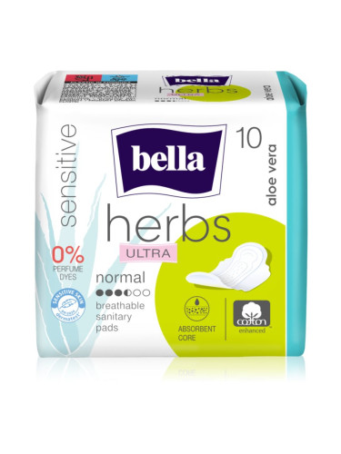 BELLA Herbs Ultra Normal санитарни кърпи Aloe Vera 10 бр.