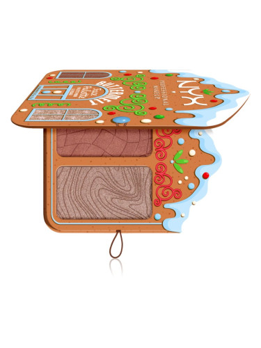 NYX Professional Makeup Gingerbaddie Land Buttermelt палитра с хайлайтъри и ружове цвят Deep 1 бр.