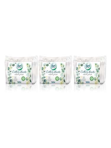 Bel Face & Body Cotton Buds клечки за уши изгодна опаковка 3x160 бр.